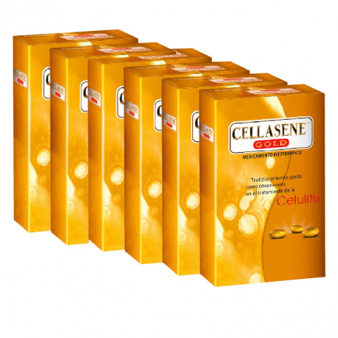 Pack X 6 Cellasene Gold Celulitis - Avanzada E Incrustada - (atacar) Tratamiento De 3 Meses