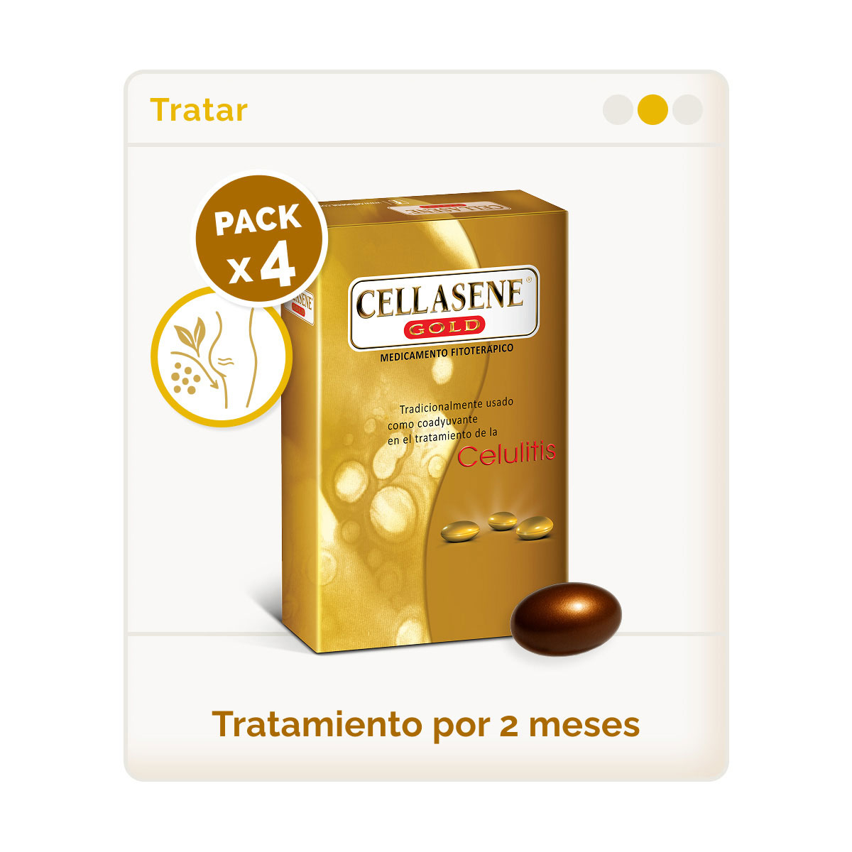 Pack X 4 Cellasene Gold  Celulitis  - Media - (tratar) Tratamiento De 2 Meses