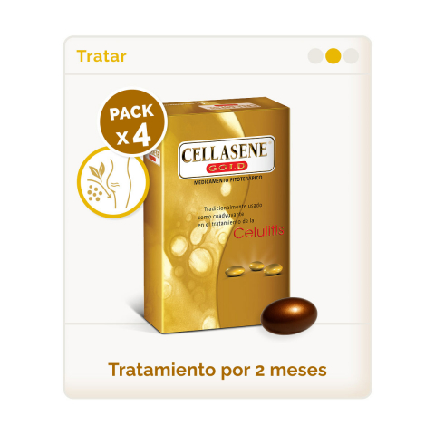 Pack X 4 Cellasene Gold  Celulitis  - Media - (tratar) Tratamiento De 2 Meses