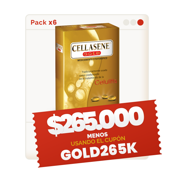 Pack X 6 Cellasene Gold Celulitis - Avanzada E Incrustada - (atacar) Tratamiento De 3 Meses