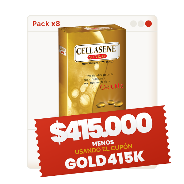 Pack X 8 Cellasene® Gold Celulitis – Avanzada + Mantenimiento – (atacar & Mantener) Tratamiento 5 Meses