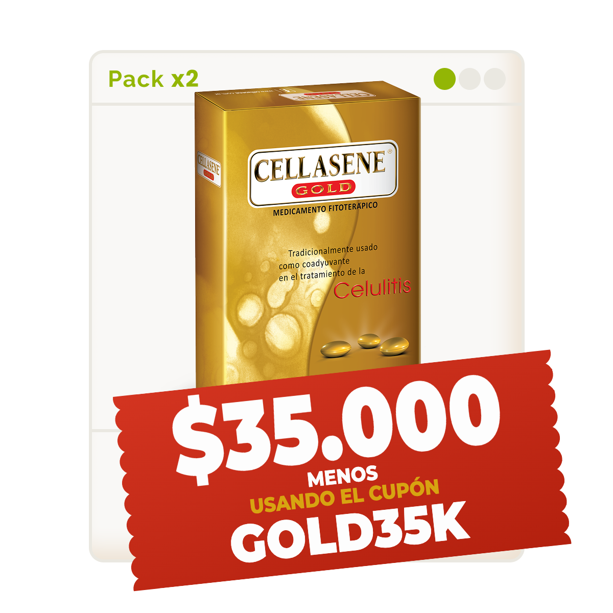 Pack X 2  Cellasene® Gold  - Primeros Signos - (descubrir) Tratamiento 1 Mes