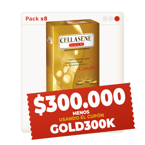 Pack X 8 Cellasene® Gold Celulitis – Avanzada + Mantenimiento – (atacar & Mantener) Tratamiento 5 Meses